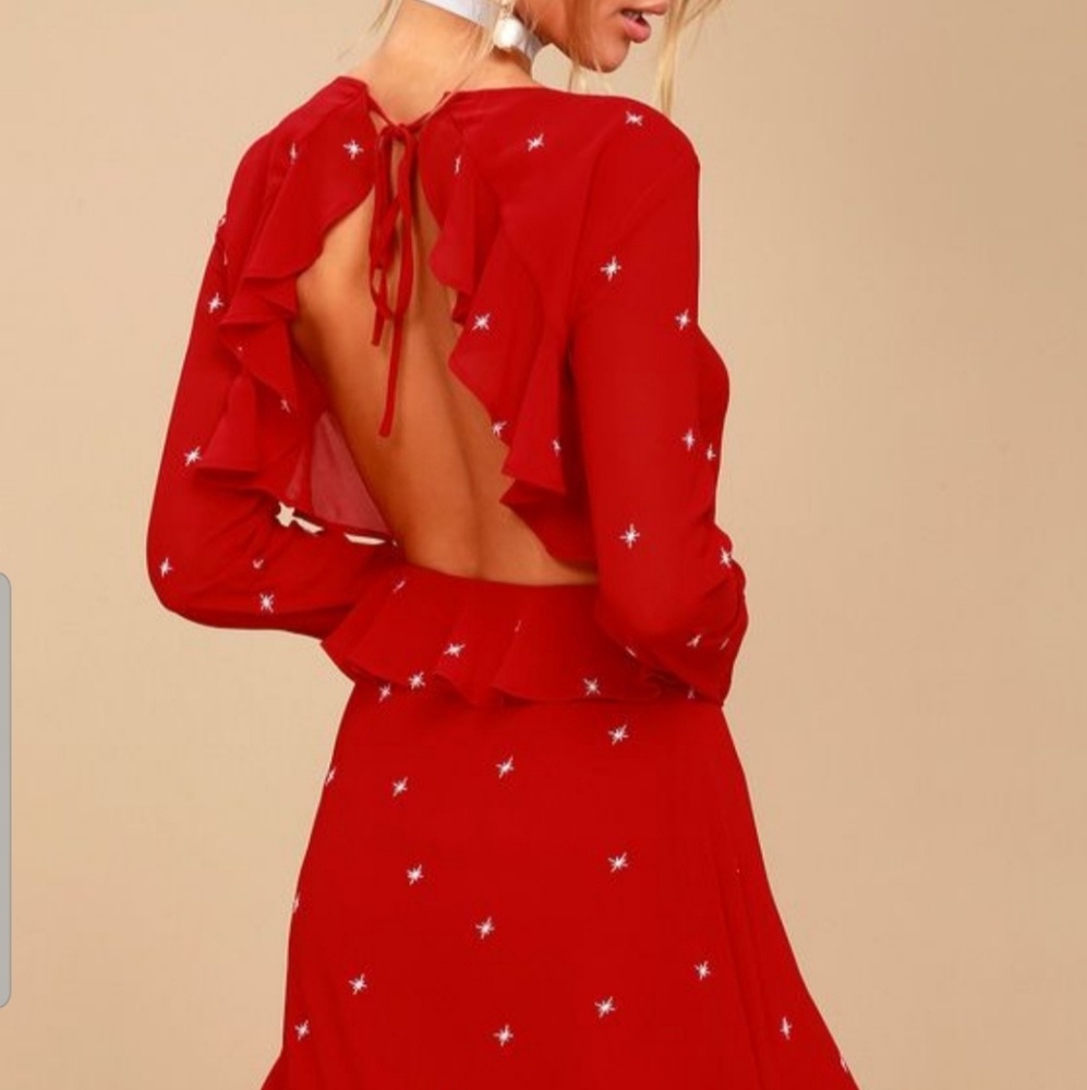 Lulus, brand new , red fitted dress.  Open back